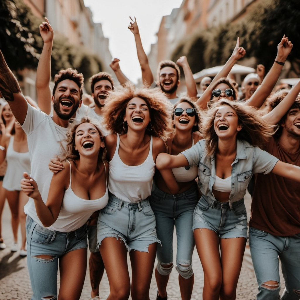 Personnes s'amusant dans le monde réel